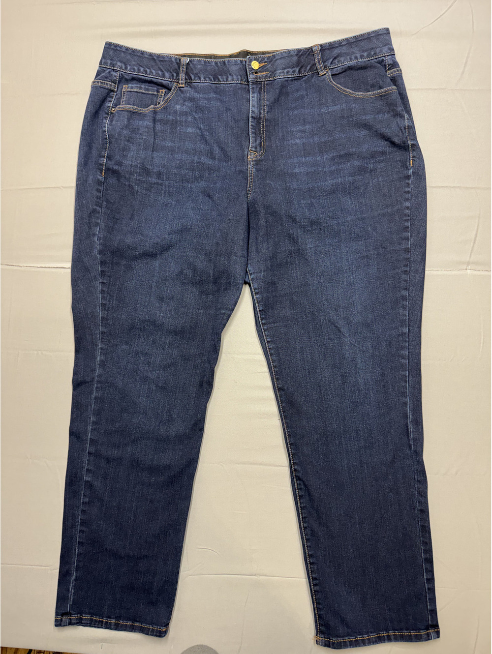 Lane Bryant Womens Tighter Tummy Straight Leg Cotton Denim Jeans Size 26 Blue - Picture 1 of 11